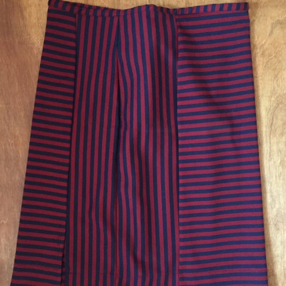 Knee Length Striped Skirt